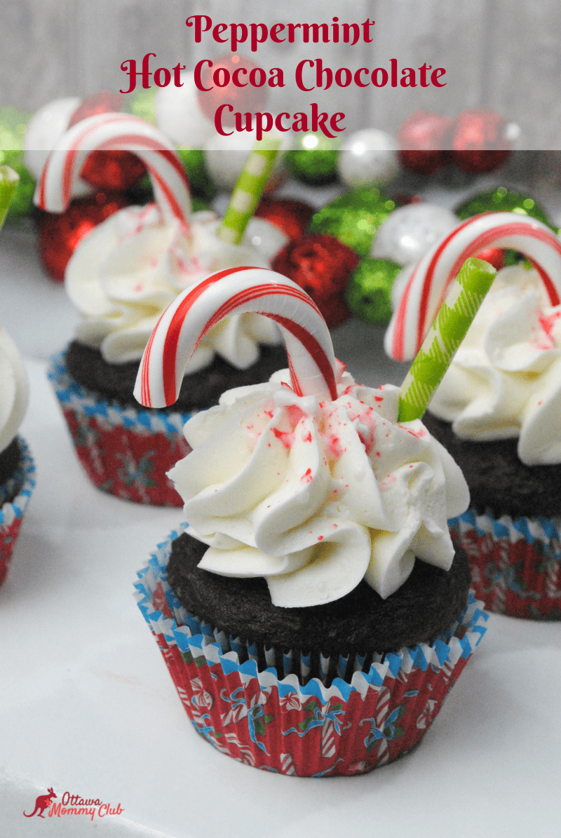 Peppermint Hot Cocoa Chocolate Cupcakes Peppermint Hot Cocoa Chocolate Cupcakes