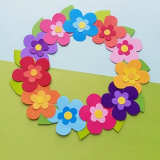 Colourful Paper Flower Wreath Craft