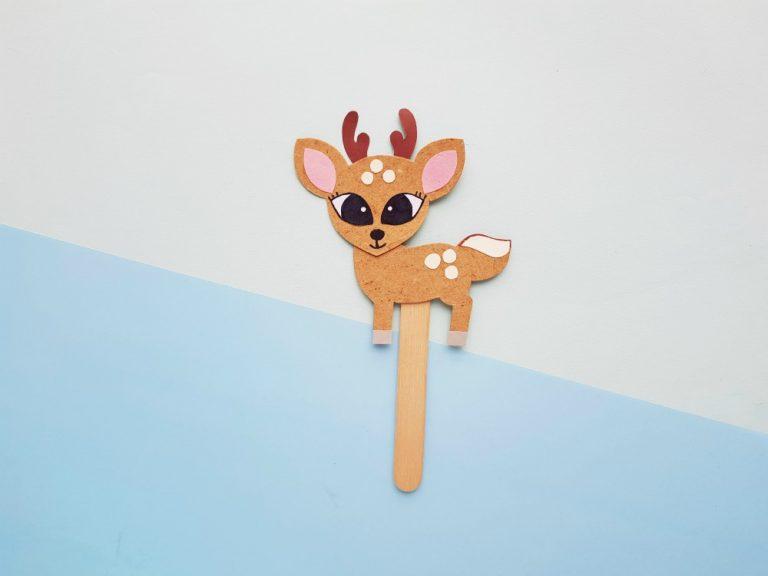 Deer Paper Puppet Craft With Easy-To-Use Template