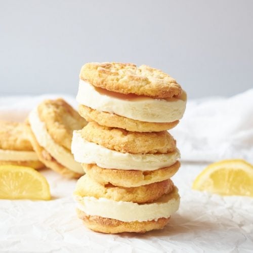 Lemon Cookie Ice Cream Sandwiches