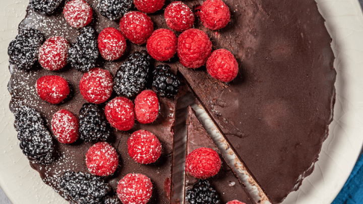Image for Healthy Chocolate Raspberry Tart