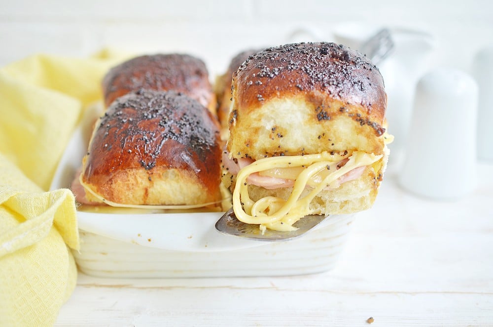 Poppy Seed Ham and Cheese Sliders Super Bowl Appetizer