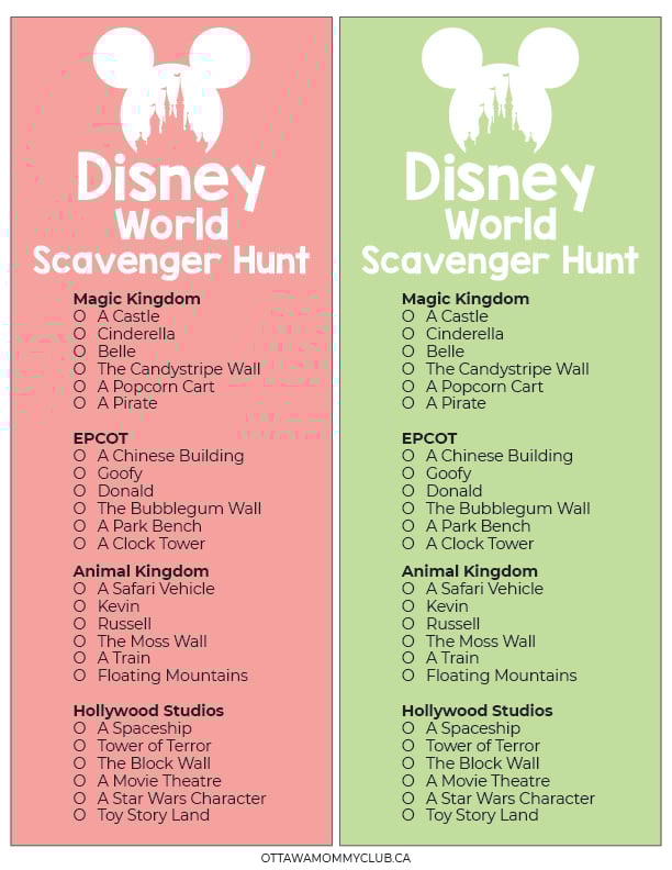 disney world scavenger hunt