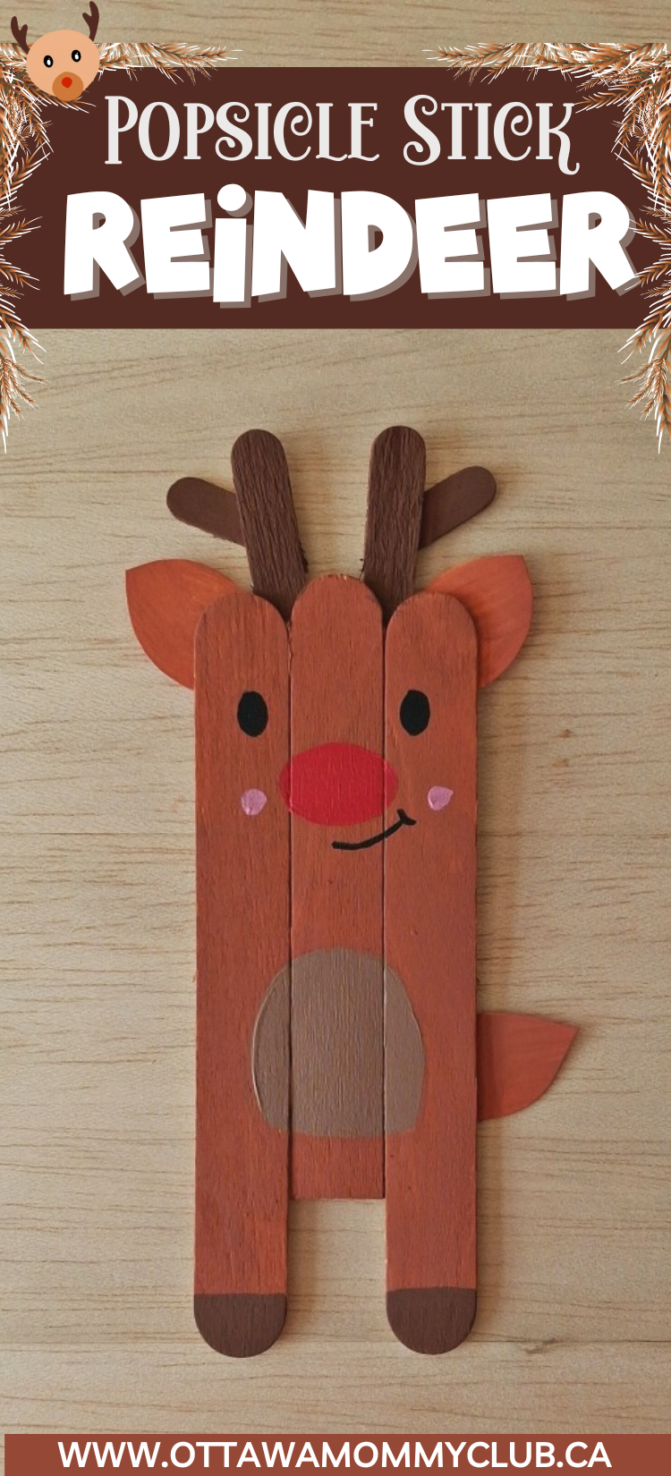 popsicle stick reindeer craft