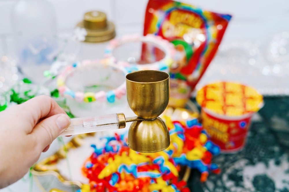 st patrick's day green drink in process