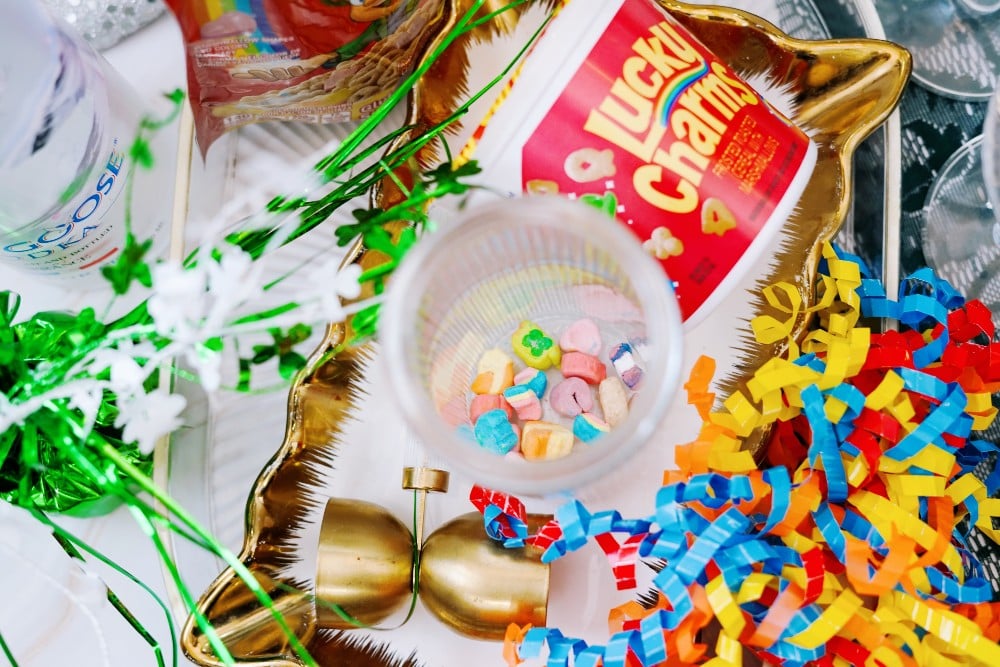 st patrick's day green drink in process